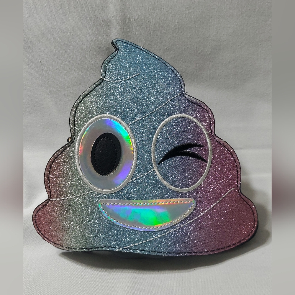 gliter poop emoji purse crossbody